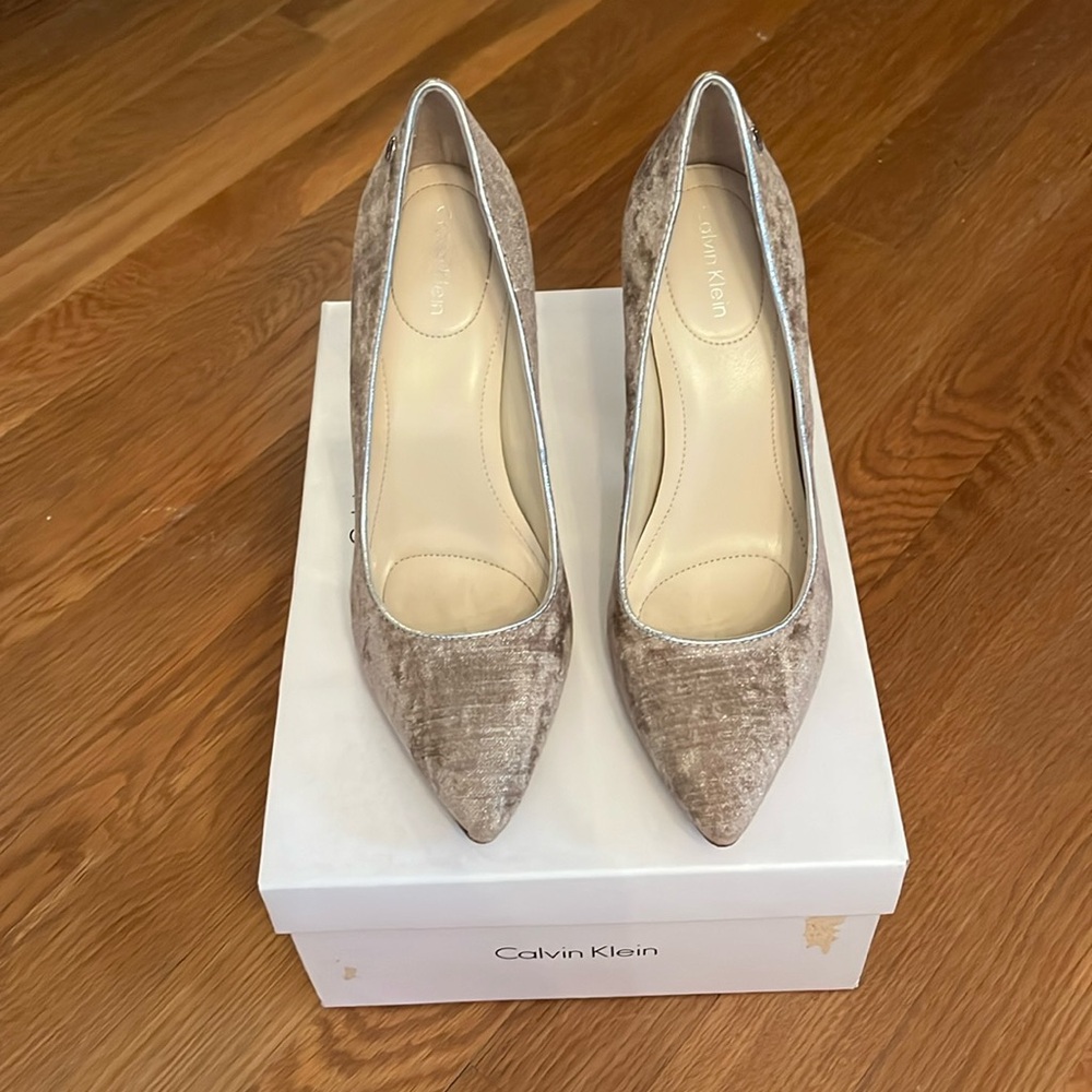 Calvin Klein metallic heels